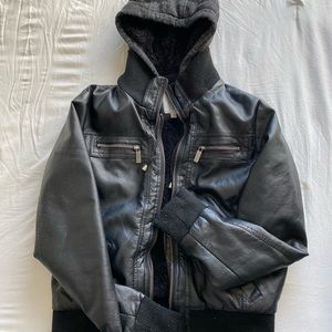 Hooded Leather Jacket